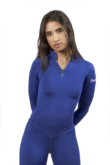 Quarter Zipper Sculpt Top - Royal Blue