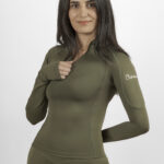 Quarter Zipper Sculpt Top - Olive Green