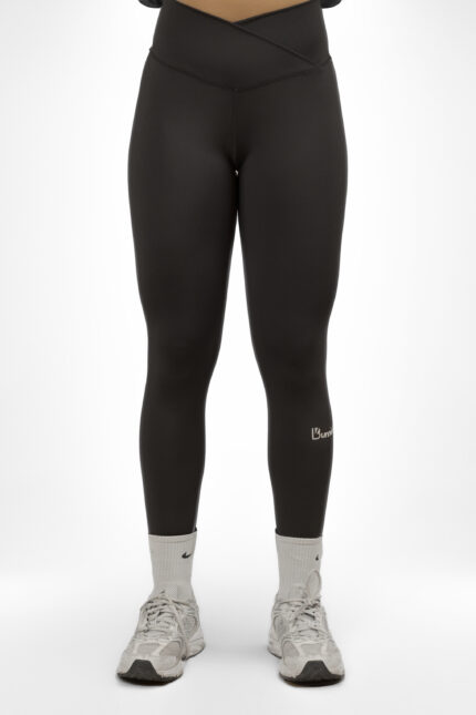 High Waist Crossover Leggings - Black